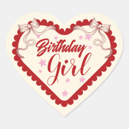 Pegatina En Forma De Corazón Red and Cream Coquette Cookies Label Sticker