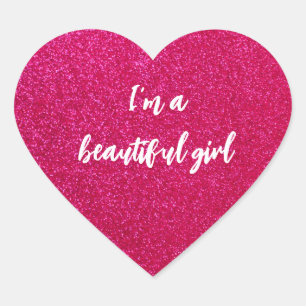 Pegatina En Forma De Corazón Redonda Inspirational bodypositive phrase