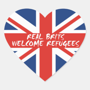 Pegatina En Forma De Corazón Refugiados agradables de los británicos reales