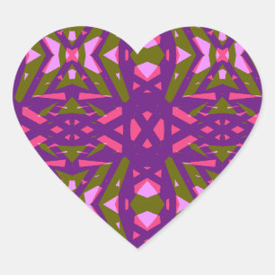 Pegatina En Forma De Corazón Regalo cardíaco Boda de color rosa verde púrpura