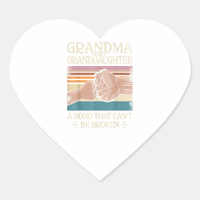 Pegatina En Forma De Corazón Regalo De Abuela Y Nieta (Anverso)