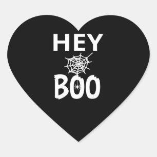 Pegatina En Forma De Corazón Regalo de araña Hey Boo Halloween Funny Spider W