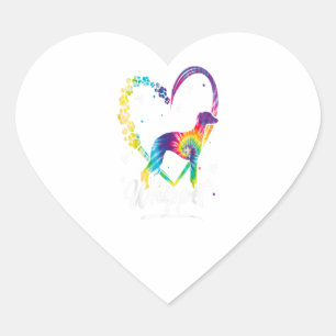Pegatina En Forma De Corazón Regalo de azote de azote de tinta arco iris Perro 