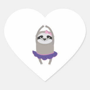 Pegatina En Forma De Corazón Regalo de baile de Ballerina Sloth