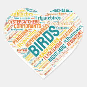 Pegatina En Forma De Corazón Regalo de Birdwatcher Birder Birder Lover Wordclou
