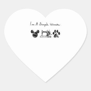 Pegatina En Forma De Corazón Regalo de costura   Soy una simple mujer regalo