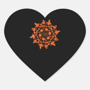 Pegatina En Forma De Corazón Regalo de cráneo de fantasma de halloween Mandala