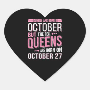 Pegatina En Forma De Corazón Regalo de cumpleaños  Reina Nacida En Octubre Rega
