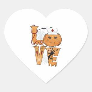 Pegatina En Forma De Corazón Regalo de enfermería de Halloween