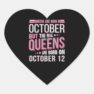 Pegatina En Forma De Corazón Regalo de octubre La reina real 12 de octubre