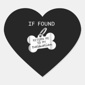 Pegatina En Forma De Corazón Regalo de perro | Si Se Encuentra - Devuélveme A M