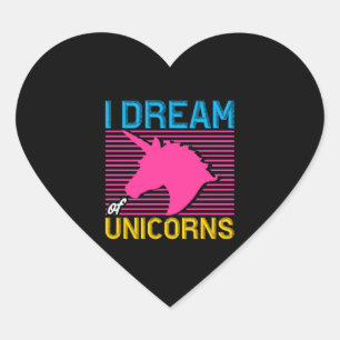Pegatina En Forma De Corazón Regalo de unicornio de amor que sueño con Unicorni