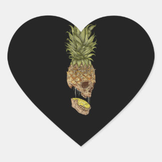 Pegatina En Forma De Corazón Regalo de verano de piña de cráneo de Hawái