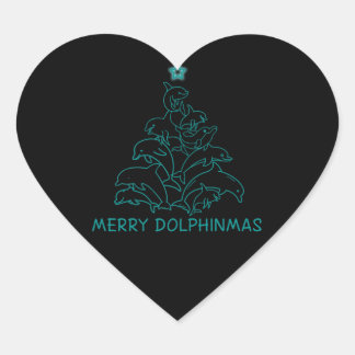 Pegatina En Forma De Corazón Regalo Dolphin Lover| Árbol de Navidad Dolphin Mer