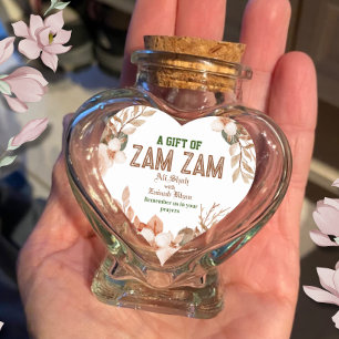 Pegatina En Forma De Corazón Regalo Floral Rosa Dorado Zam Zam