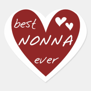 Pegatina En Forma De Corazón Regalos de camisetas del Mejor Corazón Rojo Nonna
