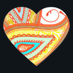 Pegatina En Forma De Corazón Regalos de la moderna Naranja amarilla Aqua Mint P<br><div class="desc">Monograma Casa de la Monografía Rosa y Naranja de Taupe Persimmon Modelación Paisley Moderna Pillow - Naranja Rojo Rojo Rosa Persimmon Aqua Mint Paisley Invitaciones a la boda</div>