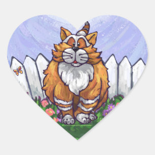 Pegatina En Forma De Corazón Regalos y accesorios para gatos de jengibre