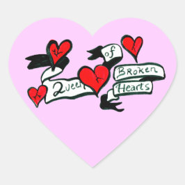 Pegatina En Forma De Corazón Reina De Corazones Rotos Pegatina