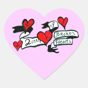 Pegatina En Forma De Corazón Reina De Corazones Rotos Pegatina