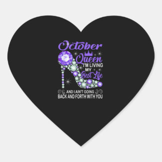 Pegatina En Forma De Corazón Reina de octubre viviendo mi mejor vida | Regalo d