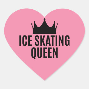 Pegatina En Forma De Corazón Reina del patinaje sobre hielo - Patinaje sobre hi