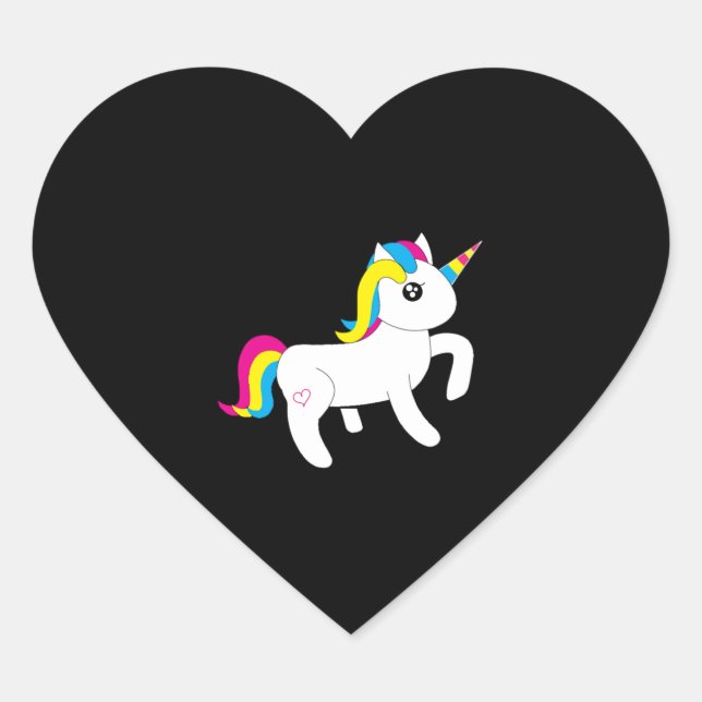 Pegatina En Forma De Corazón Relax Be Unicorn (Anverso)