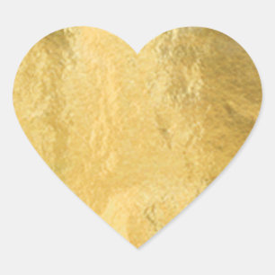 Pegatina En Forma De Corazón Relieve metalizado dorado falso Corazón Metálico
