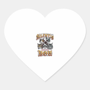 Pegatina En Forma De Corazón Remitiéndote en silencio camiseta gráfica vintage