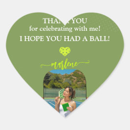 Pegatina En Forma De Corazón Remo de Pickleball Elegante Foto Dink Fiesta de Cu