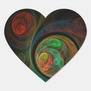 Pegatina En Forma De Corazón Renacimiento Verde Resumen Pegatina del Corazón d