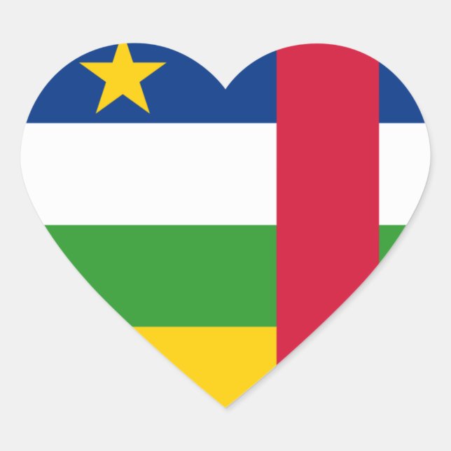 Pegatina En Forma De Corazón república centroafricana (Anverso)