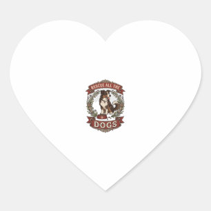 Pegatina En Forma De Corazón Rescata a todos los perros Corona floral de perro