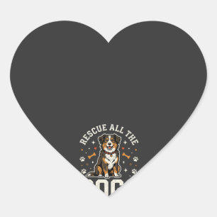 Pegatina En Forma De Corazón Rescata a todos los perros vintage perro