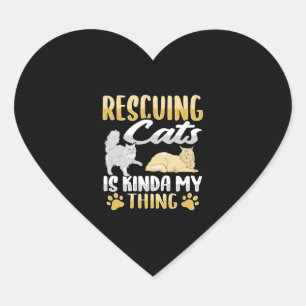 Pegatina En Forma De Corazón Rescatador de gatos de rescate animal