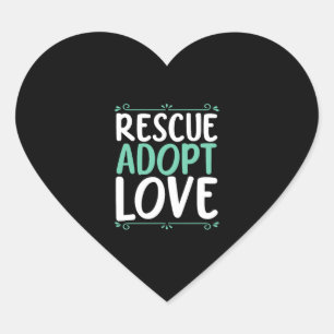 Pegatina En Forma De Corazón Rescate Adopta Amar Los Derechos De Los Animales R