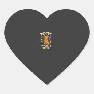 Pegatina En Forma De Corazón Rescate es mi raza favorita