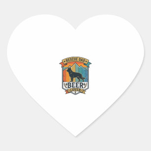 Pegatina En Forma De Corazón Rescate Papá Amante Cerveza Perro Vintage Atardece