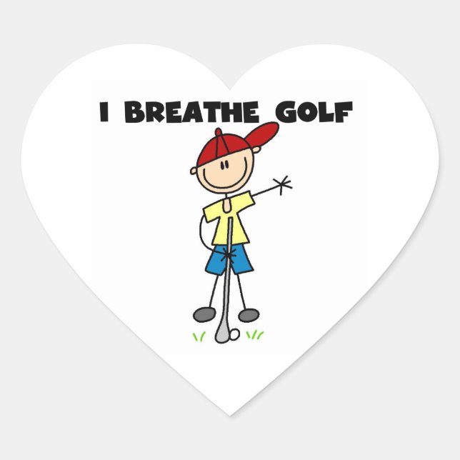 Pegatina En Forma De Corazón Respiro Golf (Anverso)