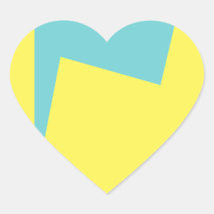 Pegatina En Forma De Corazón Resumen Art Minimalismo Blue White
