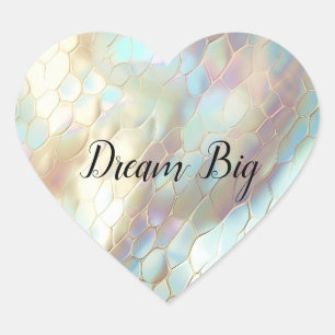Pegatina En Forma De Corazón Resumen azul de Pearl Aqua moda