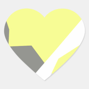 Pegatina En Forma De Corazón Resumen de la energía del arte Gris amarillo