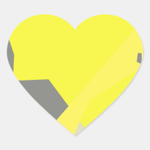 Pegatina En Forma De Corazón Resumen de la energía del arte Gris amarillo