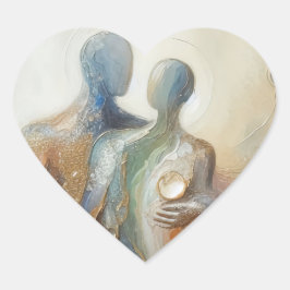 Pegatina En Forma De Corazón Resumen de preocupación Pegatina de arte impresion