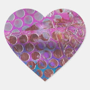 Pegatina En Forma De Corazón Resumen de puntos coloridos