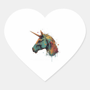 Pegatina En Forma De Corazón Resumen de Unicorn