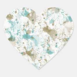 Pegatina En Forma De Corazón Resumen del tinte de la crema Verde azulada Aqua