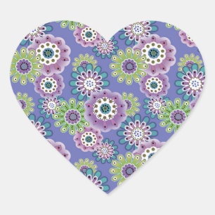 Pegatina En Forma De Corazón Resumen divertido personalizados flores niños flo