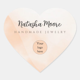 Pegatina En Forma De Corazón Resumen mínimo naranja simple Empresa