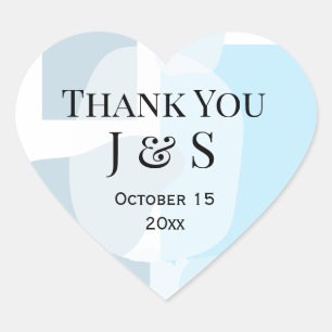 Pegatina En Forma De Corazón Resumen moderno Boda artístico Minimalista azul